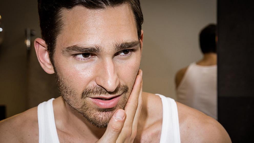 man shaving
